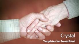  Presentation with elderly - Amazing theme having shakes free - handclasp between elderly people backdrop and a red colored foreground