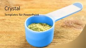  Presentation with hemp - Colorful theme enhanced with shakes free - hemp protein powder in scoop backdrop and a yellow colored foreground