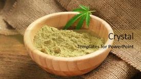  Presentation with hemp - Colorful slide deck enhanced with shakes free - hemp protein powder in wooden backdrop and a gold colored foreground