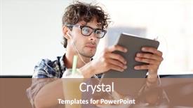  Presentation with computer music - Theme having shakes free - leisure technology communication and people background and a  colored foreground