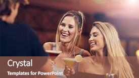  Presentation with brighter group - Colorful presentation enhanced with shakes free - picture showing group of friends backdrop and a coral colored foreground