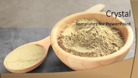  Presentation with hemp - Slides consisting of shakes free - wooden bowl and spoon background and a coral colored foreground