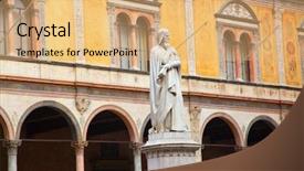  Presentation with shakespeare - Amazing theme having shakespeare - ancient city of verona backdrop and a coral colored foreground