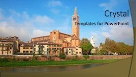  Presentation with ancient - Theme enhanced with shakespeare - ancient city of verona background and a light blue colored foreground