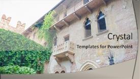  Presentation with shakespeare - Beautiful slides featuring shakespeare - famous juliet balcony in verona backdrop and a light gray colored foreground