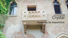  Presentation with shakespeare - Colorful slide deck enhanced with shakespeare - famous juliet balcony in verona backdrop and a mint green colored foreground