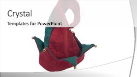  Presentation with baby jesus christmas rustic isolated - Beautiful PPT theme featuring shakespeare - jester looking christmas hat isolated backdrop and a  colored foreground