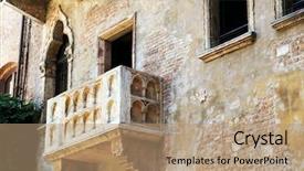  Presentation with shakespeare - Slides featuring shakespeare - romeo and juliet balcony background and a coral colored foreground