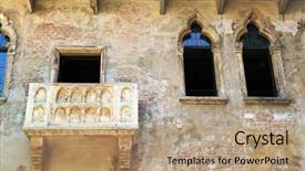  Presentation with romeo - PPT theme enhanced with shakespeare - romeo and juliet balcony background and a coral colored foreground