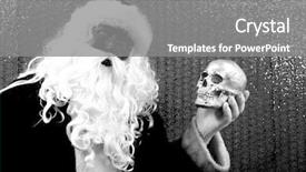  Presentation with fancy - Cool new PPT theme with santa claus santa preforms shakespeare' backdrop and a gray colored foreground