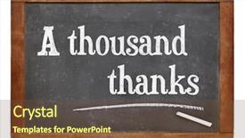  Presentation with slate - Cool new slide deck with shakespeare - thousand thanks text backdrop and a  colored foreground