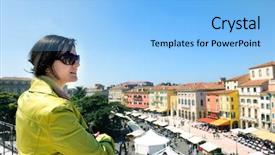  Presentation with civics the city civic - Colorful slide deck enhanced with shakespeare - tourist woman in italian city backdrop and a light blue colored foreground