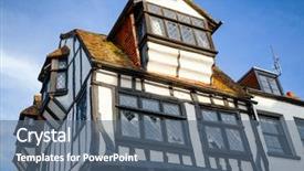  Presentation with old england - Amazing PPT theme having shakespeare - traditional old english tudor style backdrop and a ocean colored foreground