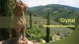 Presentation with villa - Beautiful PPT theme featuring shakespeare - view across the tuscan hills backdrop and a tawny brown colored foreground