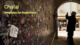  Presentation with lovers - Colorful PPT layouts enhanced with shakespeare - wall full of messages backdrop and a tawny brown colored foreground