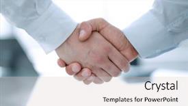  Presentation with shake hand - Slide set consisting of shaking - business people handshake businessmen hand background and a light gray colored foreground
