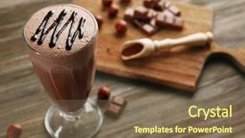  Presentation with milkshake - Beautiful slides featuring shaking - glass of chocolate milkshake backdrop and a violet colored foreground