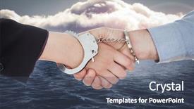  Presentation with sea law - PPT layouts consisting of shaking hands against calm sea background and a ocean colored foreground