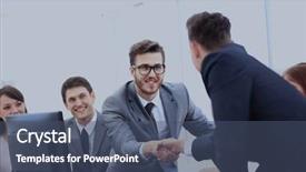  Presentation with confident - PPT theme enhanced with shaking hands businessman - two confident businessmen handshaking background and a ocean colored foreground