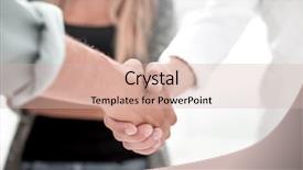  Presentation with shaking hands - Beautiful PPT layouts featuring corporate handshake woman man - close-up of business partners shaking backdrop and a soft green colored foreground