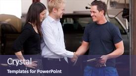  Presentation with shaking hands - PPT layouts consisting of shaking hands with a customer background and a violet colored foreground