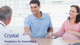  Presentation with surgery - Audience pleasing slide set consisting of shaking hands with his doctor backdrop and a lemonade colored foreground