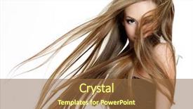  Presentation with teen girl - Audience pleasing presentation theme consisting of shaking head with long hair backdrop and a tawny brown colored foreground