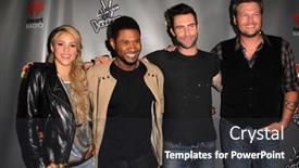  Presentation with hollywood red - Presentation theme featuring snowy peaks on the milford road in the southern island of new zealand background and a ocean colored foreground