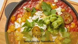  Presentation with olive oil - Slides having shakshouka-dish-homemade-from-eggs background and a gold colored foreground