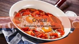  Presentation with vegetables - Colorful slide deck enhanced with shakshuka - fried eggs with vegetables backdrop and a  colored foreground