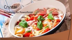  Presentation with vegetables - Presentation consisting of shakshuka - fried eggs with vegetables background and a  colored foreground
