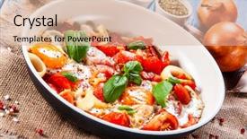  Presentation with hydroponics vegetables hydroponic vegetable - Presentation theme with shakshuka - fried eggs with vegetables background and a  colored foreground