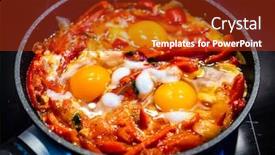  Presentation with bacon - Colorful slides enhanced with shakshuka-fried-eggs-with-bacon backdrop and a crimson colored foreground