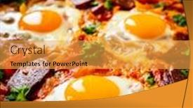  Presentation with chorizo - PPT layouts enhanced with shakshuka-fried-eggs-with-chorizo background and a yellow colored foreground