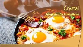  Presentation with chorizo - Beautiful PPT theme featuring shakshuka-fried-eggs-with-chorizo backdrop and a red colored foreground