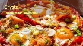  Presentation with frying - Slide set with shakshuka-fried-eggs-with-salmon background and a tawny brown colored foreground