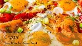  Presentation with salmon - Slide set consisting of shakshuka-fried-eggs-with-salmon background and a gold colored foreground