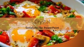  Presentation with sausages - Beautiful slides featuring shakshuka-fried-eggs-with-sausages backdrop and a gold colored foreground