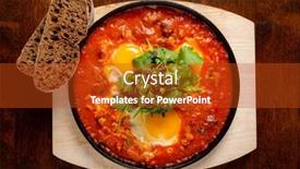  Presentation with tomato - PPT layouts having shakshuka-with-eggs-tomato background and a crimson colored foreground