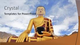  Presentation with buddha - Presentation theme with shakyamuni-buddha-gautama-statue-near background and a light blue colored foreground