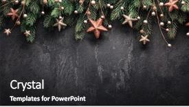  Presentation with christmas red - Cool new theme with shale - christmas decoration with fir branches backdrop and a dark gray colored foreground