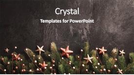  Presentation with christmas red - Cool new slides with shale - christmas decoration with fir branches backdrop and a dark gray colored foreground