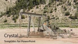  Presentation with drilling - Beautiful PPT layouts featuring shale gas - oil drilling well northern utah backdrop and a coral colored foreground