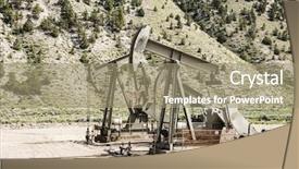 Presentation with drilling - Beautiful slide deck featuring shale gas - oil drilling well northern utah backdrop and a coral colored foreground