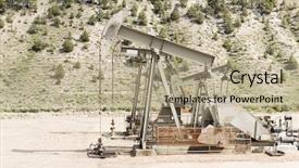  Presentation with drilling - Presentation consisting of shale gas - oil drilling well northern utah background and a coral colored foreground