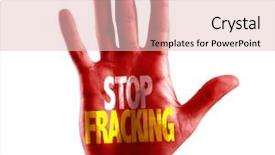  Presentation with stop - Slide deck having shale gas - stop fracking written on hand background and a lemonade colored foreground