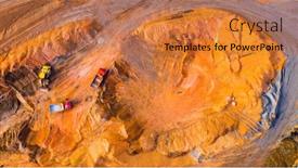  Presentation with emissions - Beautiful PPT theme featuring shale-mining-from-above-aerial backdrop and a coral colored foreground