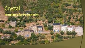  Presentation with ancient village - Cool new theme with shale rock - ancient mountain village made backdrop and a tawny brown colored foreground