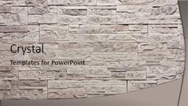  Presentation with stacked stone wall - Cool new theme with shale rock - decorative slate gray stone wall backdrop and a light gray colored foreground