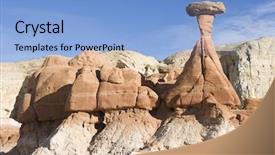  Presentation with usa china business - PPT layouts consisting of shale rock - hoodoo and paria rimrocks background and a light blue colored foreground